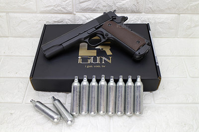 [01] iGUN M1911 手槍 CO2槍 PMC + CO2小鋼瓶 ( COLT 45手槍MEU柯特1911科特