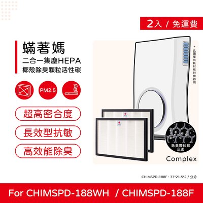 兩入免運 升級顆粒活性碳 蟎著媽 副廠濾網 適 3M Slimax CHIMSPD-188WH CHIMSPD-188F