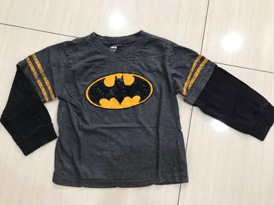 美國品牌二手男童Batman 長袖T恤 長袖上衣 適4/5歲