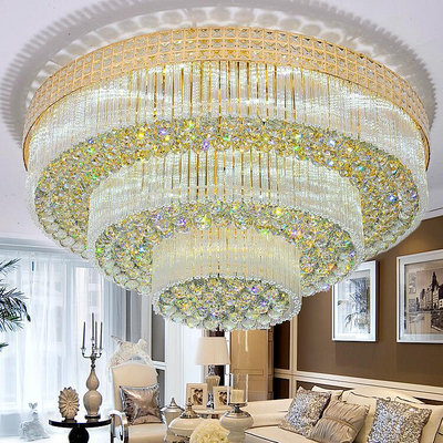 盛夏歐式圓形水晶吸頂燈客廳大氣led大廳燈具家用大燈1.2米1.5米豪華