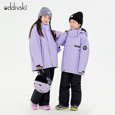 oddivski兒童滑雪服上衣男女童加厚保暖防水防風滑雪衣滑雪褲套裝