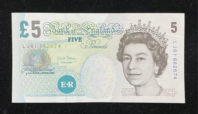 【Louis Coins】B1387-GREAT BRITAIN-2002英國紙幣,5 Pounds（1174）
