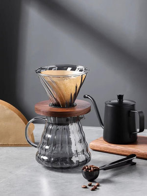 川島屋手沖咖啡壺套裝咖啡過濾杯手磨咖啡沖泡壺分享壺煮咖啡器具