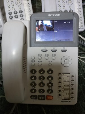 東訊 數位DX 4外線12內線電話總機 影像對講機門口機 彩色大螢幕電話機1台 DX9910來電顯示話機6台 可外接監視器訊號