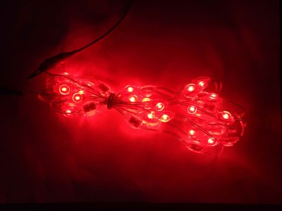 (星光閃閃)紅色 帆布LED 防水燈珠 9mm 5V 外露 燈串 LED帆布燈珠 LED帆布廣告招牌燈48顆一串