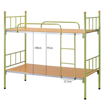 【優比傢俱生活館】24 輕鬆購-綠色3尺雙層鐵床/雙層床/雙人上下鋪床架~DIY GD117-5