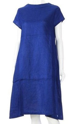 【 The Monkey Shop 】全新正品 法國亞麻 日本帶回 連身裙 長洋裝 100%亞麻 寶藍色 涼感