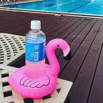 粉紅火鶴 火烈鳥 充氣飲料漂浮杯座 游泳圈 手機座 海邊度假比基尼 歐美ins