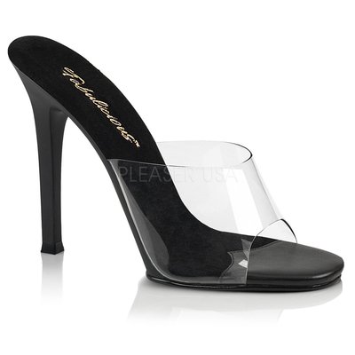 Shoes InStyle《四吋》美國品牌 FABULICIOUS 原廠正品透明高跟拖鞋 有大尺碼『黑色』