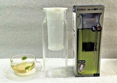《耕魚小店》PYREX 康寧餐具 百麗系列 (日製) 1L 透明耐熱濾茶玻璃壺 分離式茶葉濾壺