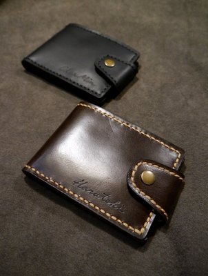 KH手工皮革工作室 MIT全手作訂製牛皮短夾 短皮夾 證件短夾 鈔票皮夾 零錢包皮夾 信用卡夾 悠遊卡夾