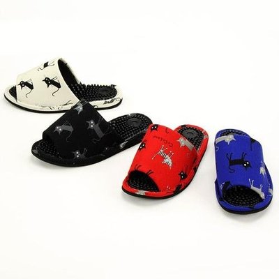日本製～人氣貓咪 健康腳底按摩 拖鞋(共4色)