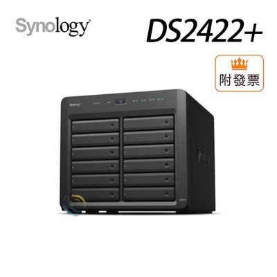 免運「阿秒市集」Synology 群暉 DS2422+ 12Bay NAS AMD 四核 4G D4 網路儲存伺服器