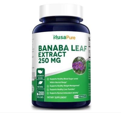 美國代NusaPure Banaba Leaf 香蕉葉健康250毫克200粒