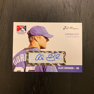 美國職棒 MLB 2006 Just Miners Alex Gordon Auto 親筆簽名 棒球卡 球卡 編號#158/200