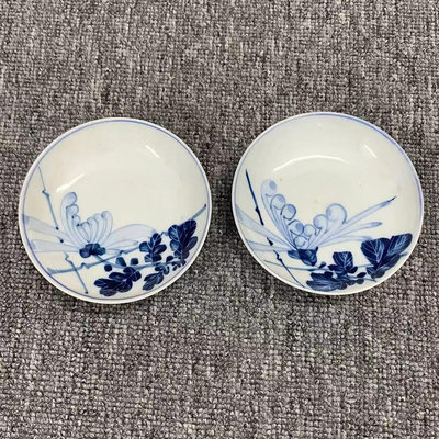 日本回流 百年老瓷器 杯托 盤托 碟子 手繪青花