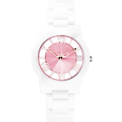 【金台鐘錶】RELAX TIME 鏤空陶瓷腕錶- 白X粉紅 38mm (RT-53-8)