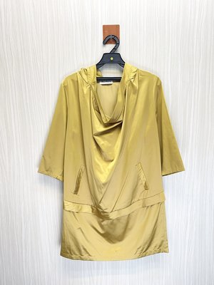 Max Mara 義大利精品 優雅鵝黃多層次洋裝