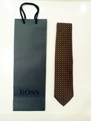 A-PO小舖 BOSS HUGO BOSS 金色小格紋領帶 正品 全新品 特價 4000