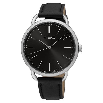 SEIKO 精工都會簡約三針中性錶-黑(6N01-00A0D)