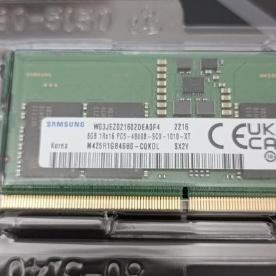 SAMSUNG三星DDR5 4800 16G（8G+8G）筆記型電腦記憶體-單面顆粒-2023年6月22日買全新華碩ROG筆電升級換下之全新品-高雄可自取