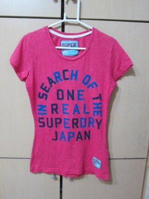 衣市藍~SuperDry 女短袖T恤 (XS~雪花玫紅~) (221006)