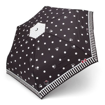 玫瑰默契＊日本進口雨傘系列～Hello Kitty變色折疊陽雨傘洋傘折傘造型雨傘頭黑色