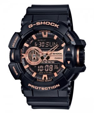 【金台鐘錶】CASIO卡西歐G-SHOCK 大錶徑 多層次 黑玫瑰金 GA-400GB GA-400GB-1A4