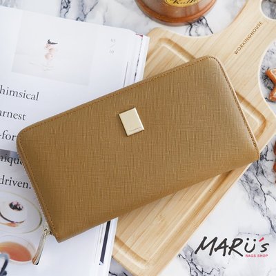 MARU`S BAGS SHOP [LN-659-crl]Cross Lady 十字紋真皮經典長夾現貨免運費