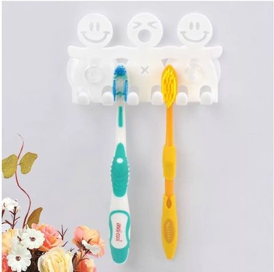 小人吸盤牙刷架 笑臉吸盤架 牙刷架 可愛笑臉牙刷架