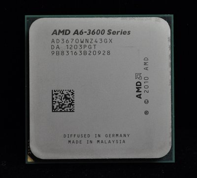 AMD A6-3670K 四核不鎖頻正式版送風扇(FM1 2.7G) A6-3500 A6-3600 A6-3650參考
