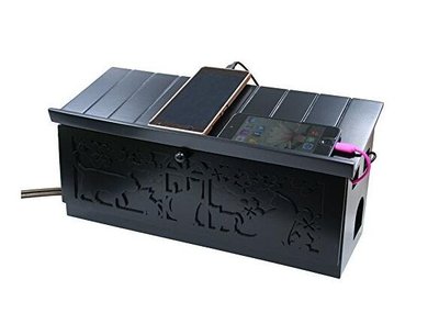 日本進口 貓咪雕花集線盒 房屋造型集線器 延長線收納盒 充電線整理盒理線器 2754A