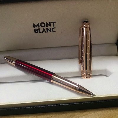 MONT BLANC　萬寶龍新款小王子與狐貍高配版金屬藍色寶珠筆公司年會送禮簽字筆原子筆