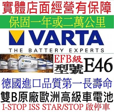 真正德國進口 德國品牌 華達 VARTA E46 EFB 款型 75Ah LBN4 銀合金 歐規車系 洋蔥汽車電池