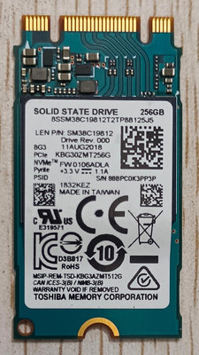 Toshiba/東芝  BG3  256G  M.2  2230 2242  slc固態硬碟