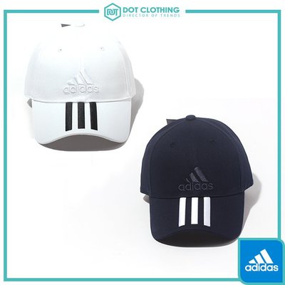 DOT 聚點 ADIDAS 3-STRIPES 白 黑線 深藍白線 兩色 厚電繡 老帽 棒球帽 硬挺布料 BK0806