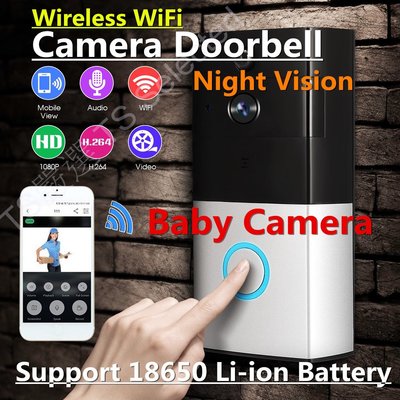加購記憶卡及電池 無線 WIFI 可視門鈴 寶寶 監視器 網路 手機 遠端 即時 監控 針孔 攝影機 doorbell