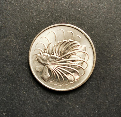 【二手】 全新新加坡1972年50分獅子魚鎳幣180 紀念幣 硬幣 錢幣【經典錢幣】