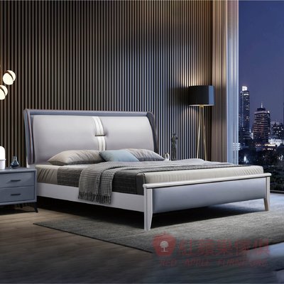[紅蘋果傢俱] 簡約系列 MX-A806 床架 實木床架 雙人床架 雙人加大 環保水性漆 布床 科技布