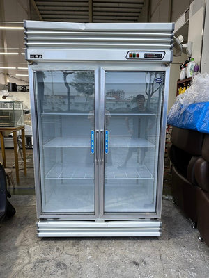 吉田二手傢俱❤偉盛雙門對開玻璃冷藏冰箱 冷藏櫃 冷藏展示櫃 冷藏展示台 冷藏小菜櫥 餐飲用冰箱 營業冰箱 220V