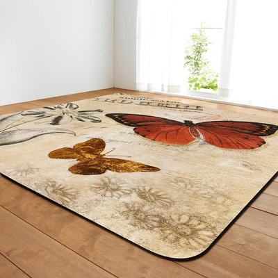 蝴蝶客廳大地毯臥室餐廳地墊亞馬遜貨源一件代發圖案尺寸