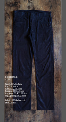 Dior Homme Metallic Faux Suede Jeans 牛仔褲