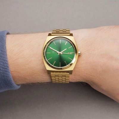 現貨#現貨 Nixon尼克松男女手錶 時尚方形金綠簡約石英錶小金錶A045簡約