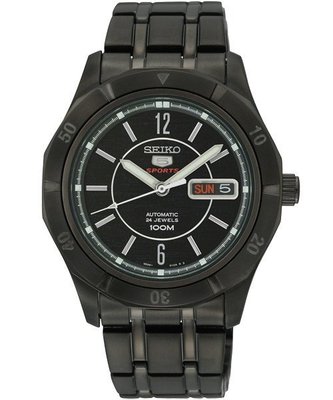 SEIKO 精工5號 SPORTS 時尚機械腕錶(SRP299J1)-IP黑/40mm 4R36-01F0SD