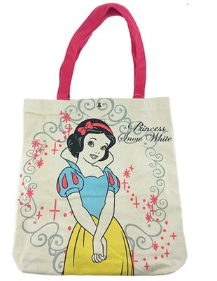 【正版】日本 迪士尼 白雪公主 帆布 手提袋//購物袋