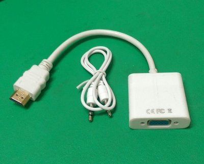 【雅虎A店】HDMI 轉 VGA 高清視頻線 支援音源輸出