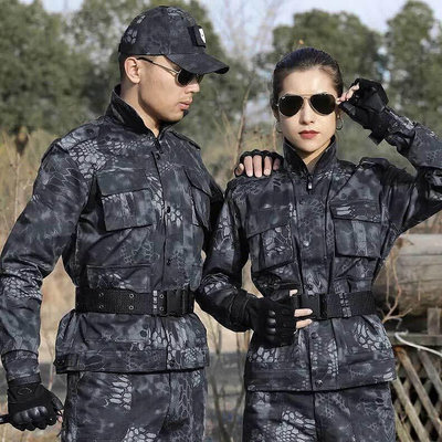 正版黑蟒紋迷彩服男軍裝套裝戶外女作訓服透氣工作服耐磨工裝衣