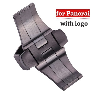 森尼3C-PANERAI 22 毫米 24 毫米手錶配件不銹鋼針扣雙按蝴蝶扣適合沛納海錶帶折疊扣 PAM 標誌-品質保證