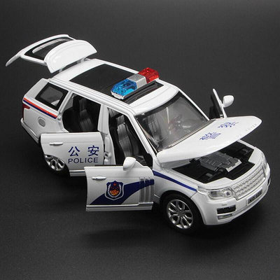 6開門合金警車金屬荒原路華110小汽車模型兒童玩具警車玩具車聲光回力