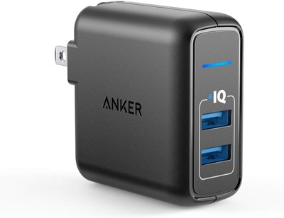 【竭力萊姆】全新 18月保固 ANKER PowerPort 2 Elite 24w 雙孔 黑色 快速充電器